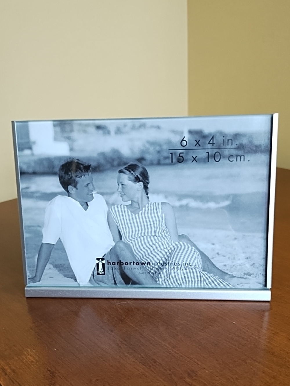 Harbortown Industries Silver Metal &Glass 4x6 Floating Picture Frame Minimalist